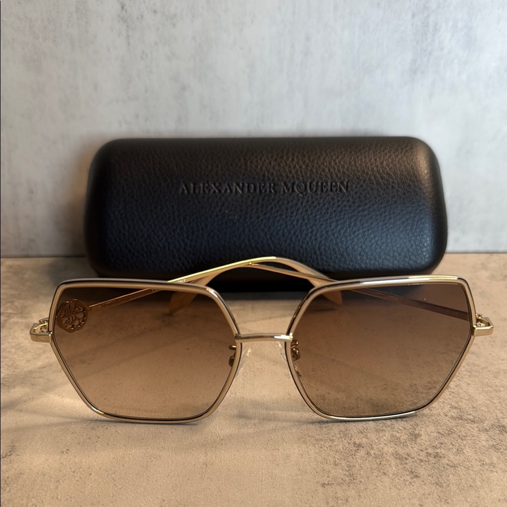 Alexander McQueen Gold Sunglasses